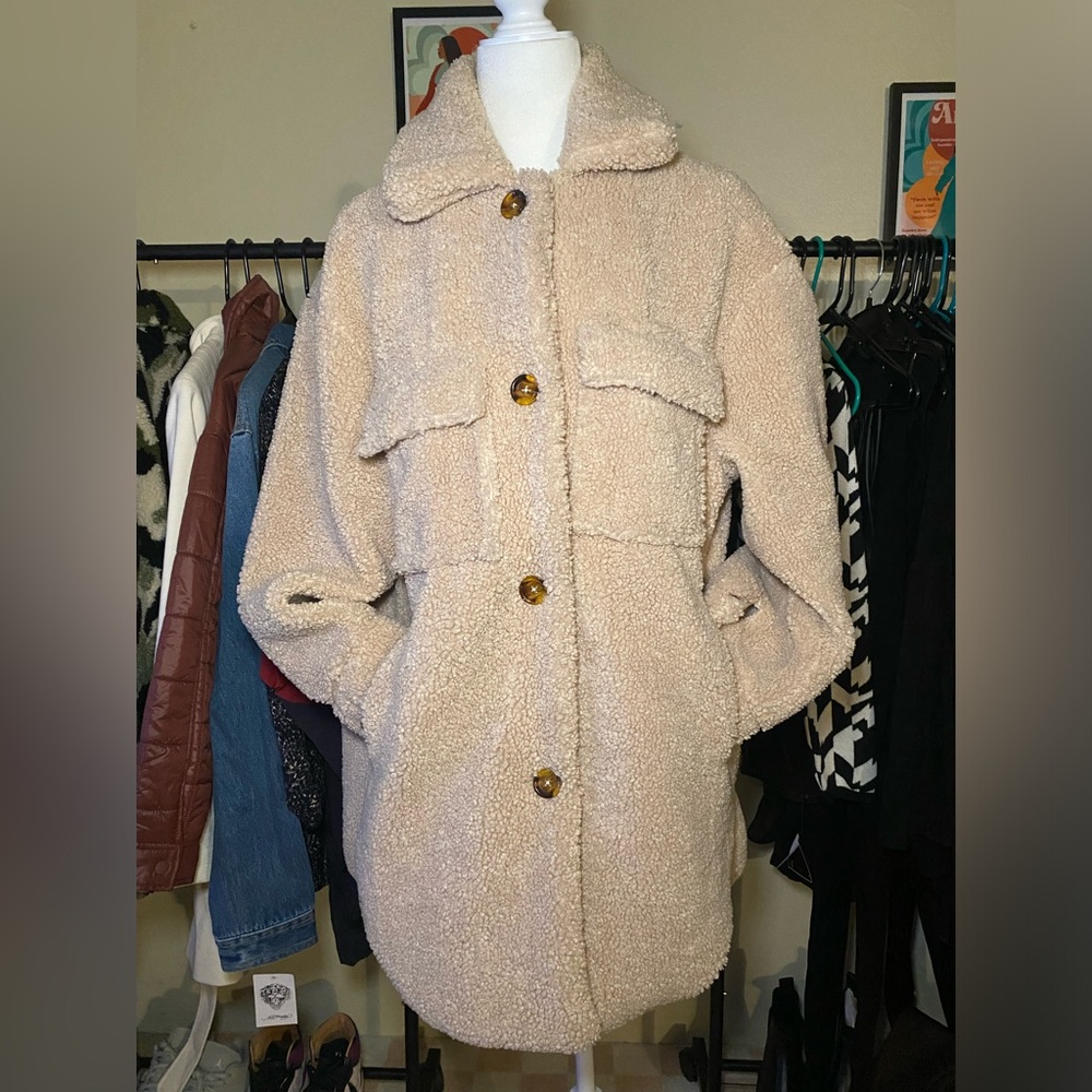 Oversized teddy coat - Picture 2 of 4